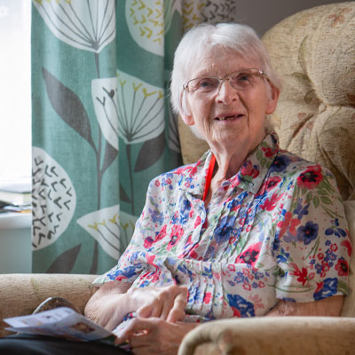 Muriel moved in to Heron House Taunton during lockdown